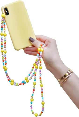 Miniatura 32 de Beaded Phone Charm Lanyard Strap Crossbody Fixed Beads Pearl Neck Chain