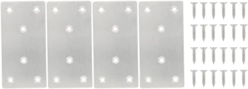 Miniatura 15 de 10 placas reparadoras resistentes, soporte plano de acero inoxidable, soporte recto, placas de fijación, conector de unión para muebles de madera