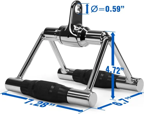 Miniatura 3 de Yes4All Cable Machine Attachment, Double D Handle & Tricep Rope Cable Attachment, Weight Machine Accessories Load 880 LB for Home Gym G. Doble fila