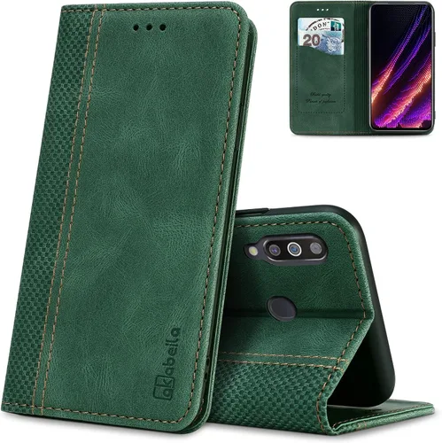 Miniatura 34 de AKABEILA Para Samsung A5 2017 Cartera Funda de Tarjeta de Crédito Titular Cierre Magnético Kickstand PU Cuero A Prueba de Golpes Flip Folio Libro