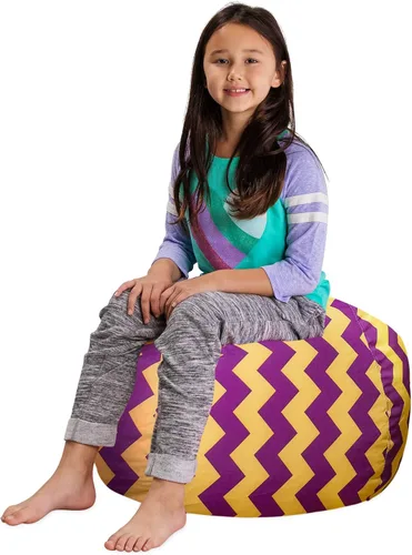 Miniatura 71 de Posh Stuffable - Sillón puff con almacenamiento para niños, contenedor de animales de peluche, organizador de juguetes de niños Lona rayas verde