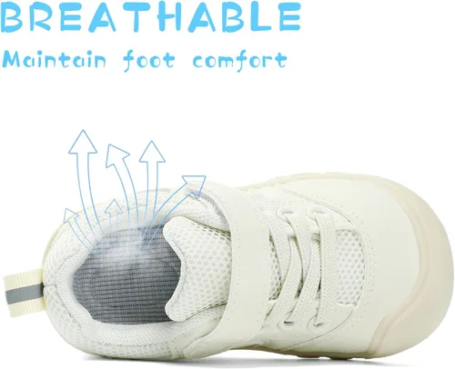Miniatura 5 de SOPMDH Zapatos para niños y niñas, zapatos transpirables para caminar, ligeros, antideslizantes, para recién nacidos, zapatos planos 6, 9, 12, 18