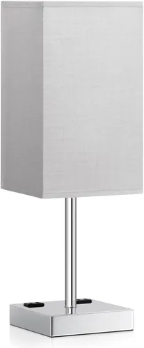 Miniatura 16 de Lámpara de mesa de noche táctil, con pantalla, puertos de carga USB C+A y salidas de CA duales, para dormitorio, sala de estar, oficina