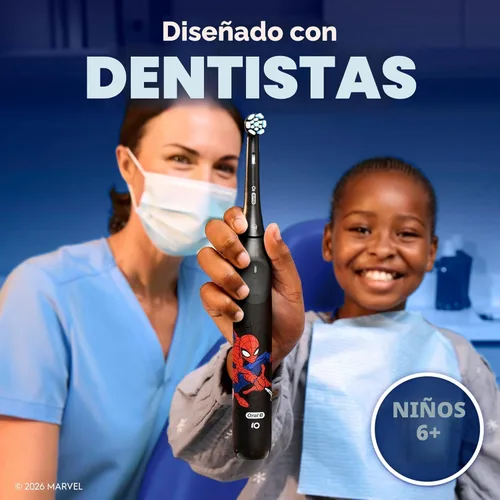 Miniatura 8 de Oral-B iO Kids Limitada Cepillo de dientes eléctrico recargable, Spiderman con 1 Cabezal de Cuidado Suave - Sensor Automático de Presión