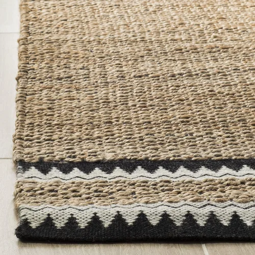 Miniatura 3 de SAFAVIEH Colección de fibra natural - Alfombra decorativa de 2 x 3 pies, color natural y negro, hecha a mano de yute rústico costero, ideal