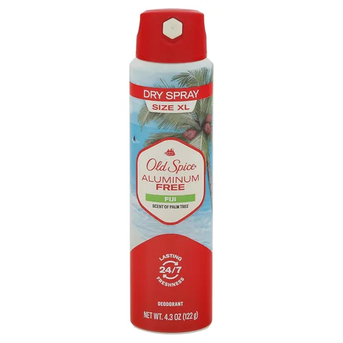 Old Spice, Desodorante Fiji sin aluminio en aerosol seco tamaño XL, 4.3 onzas