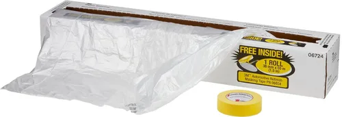 3M Lámina de plástico con cinta adhesiva amarilla 388N de 36 mm (16 pies x 400 pies), 06724, resistente a roturas, fácil de cortar, duradera
