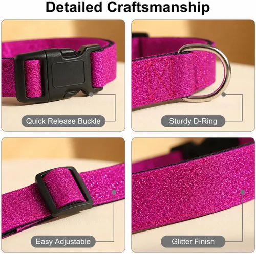 Miniatura 4 de TDTOK Collar Básico Brillante para Perro, Collar para Perro Cómodo y Duradero para Perros Pequeños, Medianos y Grandes con Hebilla de Plástico
