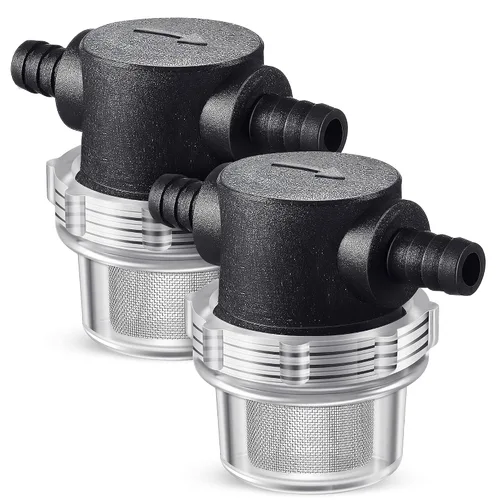 Filtro de bomba de agua de 1/2 pulgada, compatible con conector de manguera de 3/8 pulgadas, colador en línea con rosca para filtro rociador de