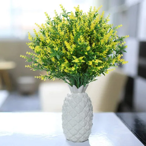 Miniatura 6 de GREENRAIN 8 ramilletes de flores artificiales de lavanda 3#amarillo
