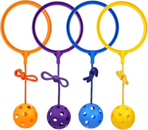 Kisangel Juego de 4 pelotas de salto de tobillo para niños, juguete de fitness para jugar al aire libre e interior, 14.96 x 5.90 x 2.75 pulgadas,