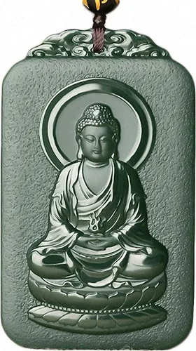 China Natural Hetian Green Jade Nefrita tallado Zodiaco Protector Deidad Colgante Amuleto