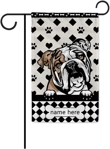 Miniatura 19 de Bandera personalizada de jardín para perro, lindo perro salchicha salchicha, lunares, búfalo, bandera a cuadros para decoración del hogar al aire