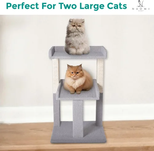 Miniatura 2 de Naomi Home Lulu - Torre grande para gatos con 2 plataformas espaciosas, condominio resistente para gatos con postes rascadores de sisal, diseño