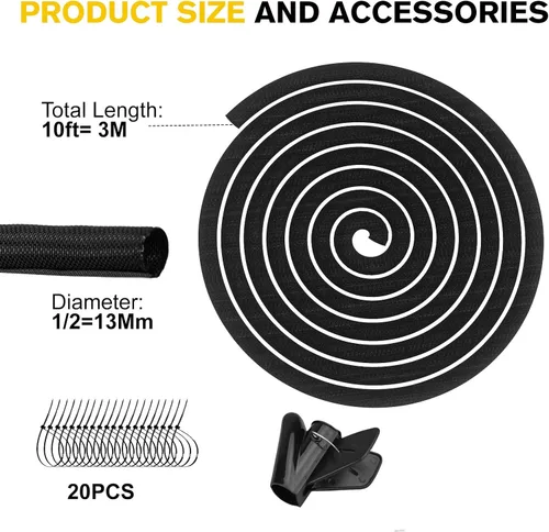 Miniatura 7 de Protectores de cables contra mascotas que no mastican, ultra duradero, protector de cable para mascotas, funda flexible para cables para TV