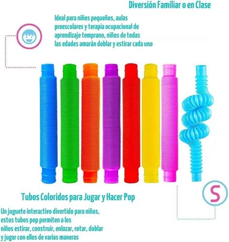 Miniatura 3 de Paquete de 32 tubos de reventar burbujas, tubos para ansiedad para niños y adultos, juguetes sensoriales para aliviar el estrés y la ansiedad