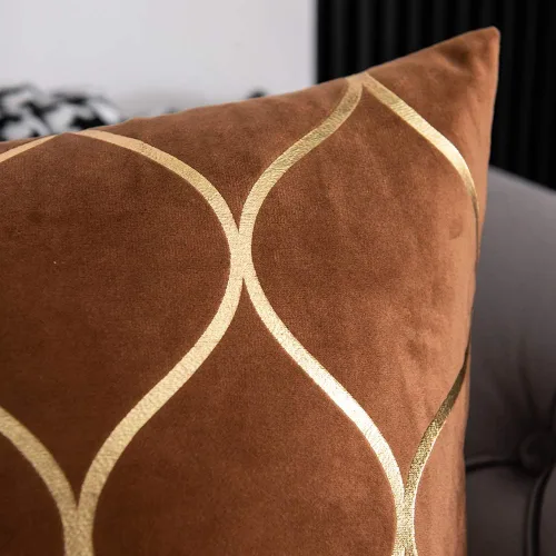 Miniatura 2 de DEZENE Fundas de almohada de terciopelo dorado de 16 x 16 pulgadas: paquete de 2 fundas de almohada cuadradas decorativas para dormitorio, sofá