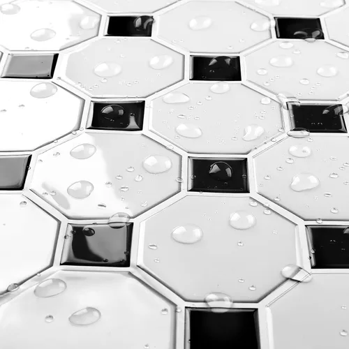 Miniatura 9 de Livelynine Azulejos de color verde oscuro para cocina, 12 x 12 pulgadas, 4 azulejos hexagonales para pegar en la parte trasera de cocina, azulejos