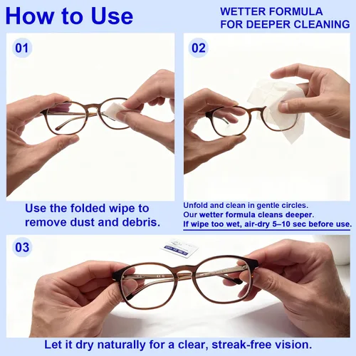 Miniatura 4 de ARCHXX 400 toallitas para lentes para lentes, + 1 bolsa con clip, limpiador de lentes de microfibra, envueltas individualmente prehumedecidas