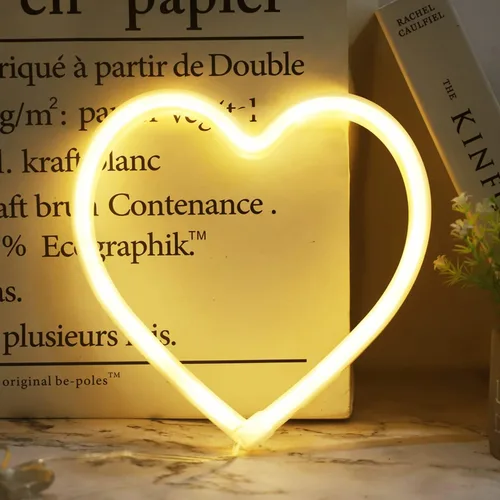 Miniatura 9 de Letreros de neón con forma de corazón para el día de San Valentín, luces LED de amor con USB y pilas para el hogar, pared, día de la madre, boda