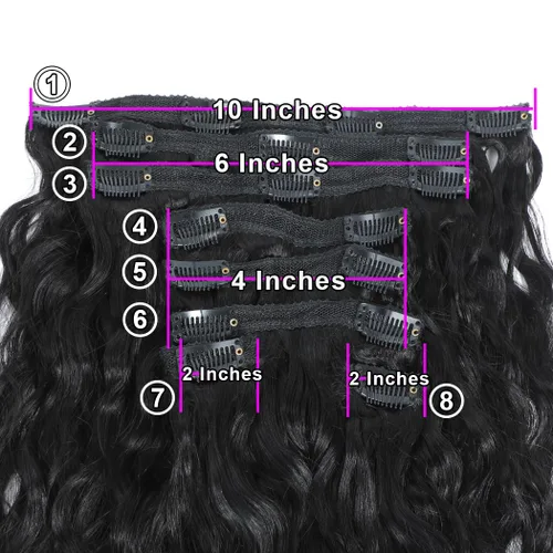 Miniatura 4 de Extensiones de cabello ondulado con clip, rizado natural, 100% cabello humano brasileño sin procesar, para mujeres negras (12 pulgadas)
