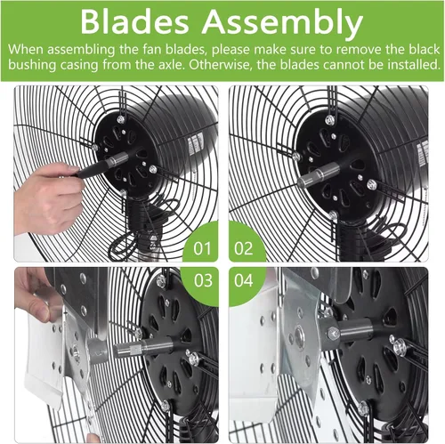 Miniatura 6 de hykolity Ventilador oscilante de pedestal de alta velocidad de 18 pulgadas con 3 velocidades, ventilador de metal resistente de 3850 CFM con aspas