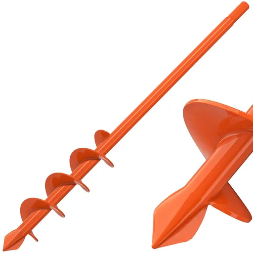 Miniatura 13 de Insaga Broca de taladro de 1.6 x 9 pulgadas para plantar, taladro de tierra en espiral de 0.098 in de grosor para excavador de agujeros de poste
