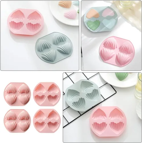 Miniatura 9 de 4 moldes de silicona para dulces, moldes para hornear en forma de corazón, 4 cavidades de silicona para tartas de chocolate, chocolate, día de San
