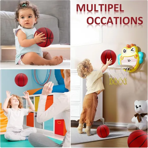 Miniatura 6 de Oleitodh Juego de 40 mini pelotas de baloncesto inflables de 6 pulgadas, juego de baloncesto pequeño de PVC para juegos de aro de puerta, regalos