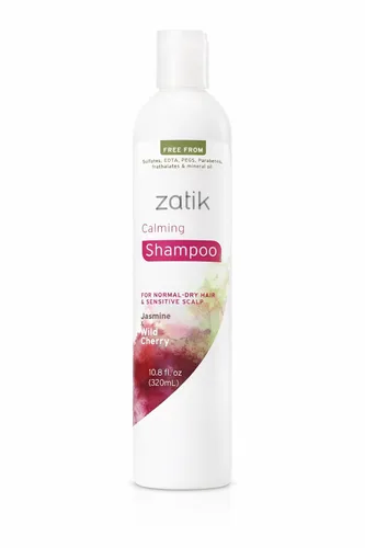 Miniatura 3 de Zatik Naturals - Juego de champú calmante + acondicionador, con jazmín y cereza silvestre para la caspa, vegano biodegradable, pH equilibrado, libre