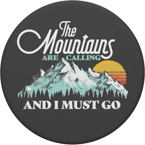 Miniatura 3 de Mountains Are Calling & I Must Go Retro 80s Vibe Graphic PopSockets intercambiables PopGrip
