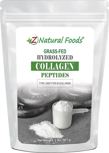 Miniatura 4 de Z Natural Foods Polvo de péptidos de colágeno – Colágeno hidrolizado alimentado con pasto tipo 1 y tipo 3 sin sabor – para piel, cabello, uñas