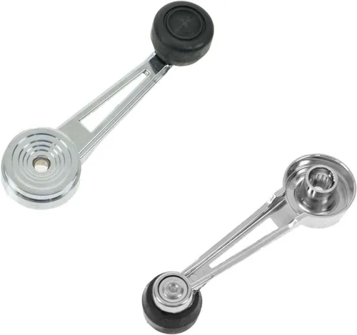 Juego de manivelas para ventana lateral del conductor y del pasajero, cromo y negro compatible con Ford Bronco 1980-1986 F-100 1975-1977 F-150 F-250