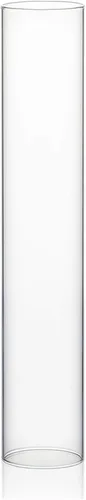 Miniatura 28 de WGVI Funda para portavelas Hurricane, ancho de 2 pulgadas, altura de 12 pulgadas, portavelas cilíndrico de vidrio transparente, tubo de chimenea