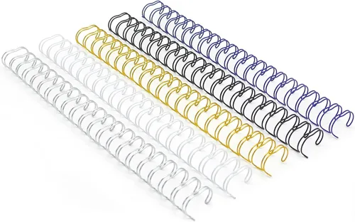 Rayson WR21254M - Espinas de encuadernación de alambre, multicolor, cables de unión de doble bucle de paso 2:1 de 1 pulgada, anillo de alambre de 21