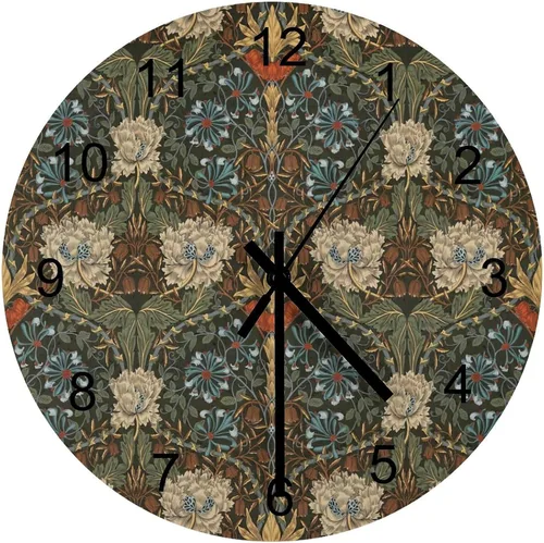 Miniatura 22 de Reloj de Pared de Flores Silencioso Sin Tictac Operado por Batería, Caricatura de los 70s Linda Flor Abstracta Pastel Margarita Reloj Floral