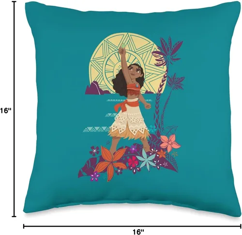 Miniatura 4 de Disney Princess Moana Heart of Te Fiti - Almohada de peluche (16 x 16 pulgadas), multicolor