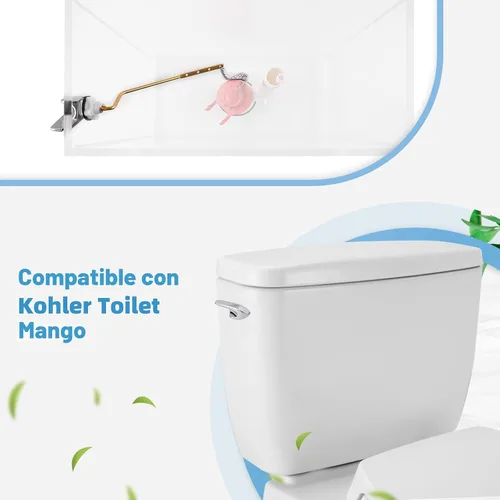 Miniatura 4 de iFealClear Kit universal de repuesto para manija de inodoro, mango de inodoro de montaje lateral/angular, compatible con Kohler Cromo