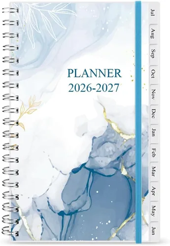 Planificador/Calendario de Bolsillo 2026 - Cuaderno y Diario Organizador Semanal y Mensual A6 para Seguir Objetivos, Fácil de Organizar tu Vida Azul