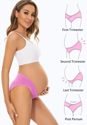 Miniatura 4 de Molasus Cotton Crossover Maternity Underwear Under Bump Pregnancy Bikinis Panties