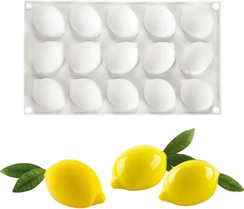 Molde de silicona para hornear, antiadherente, pastelería, chocolate, pastel, postre, herramientas de decoración (limón V_11.8x6.8x0.11 pulgadas)