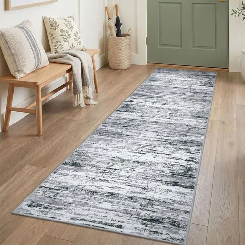 Miniatura 29 de Alfombra de pasillo moderna Lansny 2 x 6 pulgadas, alfombra de cocina lavable verde mostaza multicolor, alfombra antideslizante suave para pasillo