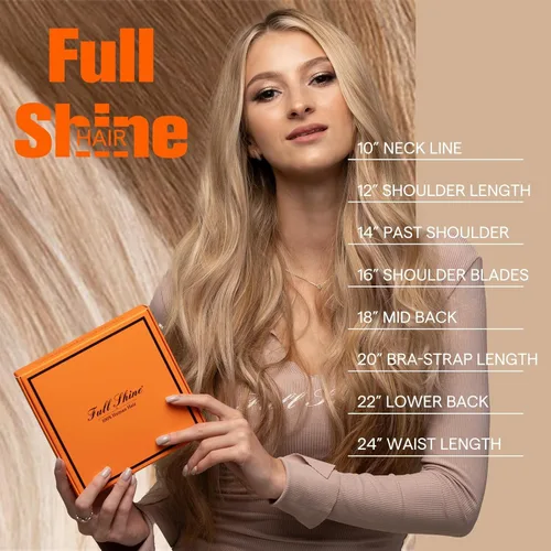 Miniatura 9 de Full Shine - Extensiones de cabello humano real Remy, sin costuras, color negro azabache 1, extensiones adhesivas, cabello brasileño liso, sedoso