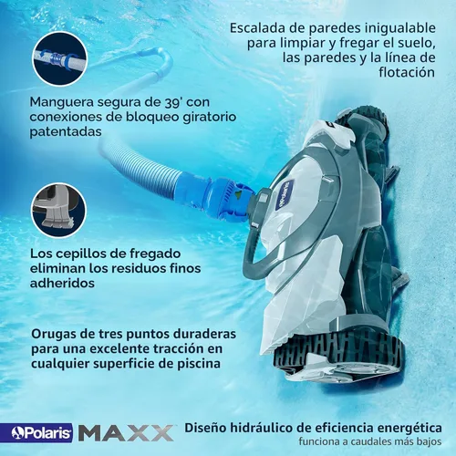Miniatura 3 de Polaris MAXX Premium limpiador automático de piscina por succión para todas las superficies de piscinas a nivel del suelo, navegación inteligente