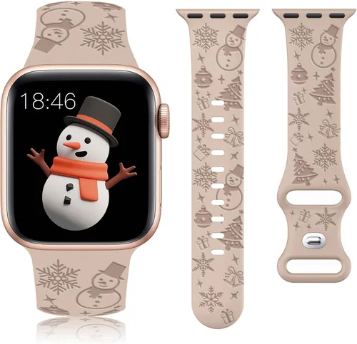 Miniatura 8 de W-RARA Correa grabada de Halloween compatible con Apple Watch Band de 1.496 in 1.575 in 1.614 in 1.654 in 1.732 in 1.772 in 1.929 in para mujeres