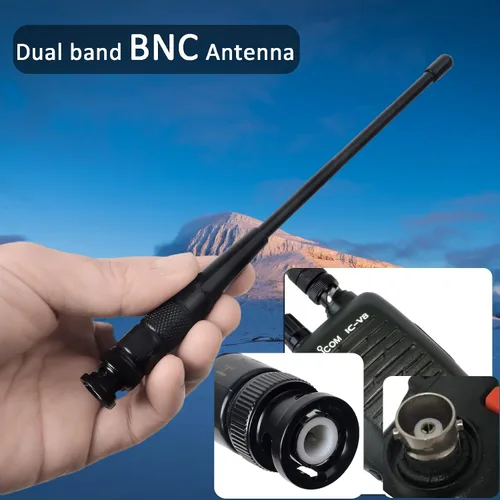 Miniatura 3 de Antena BNC HYS-701N de doble banda VHF/UHF 2M 70CM Antena para ICOM IC-A14 IC-V8 Vertex HX300 HX320 Kenwood TK100 TK200 Radio de mano (3 unidades)