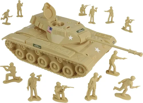 Miniatura 12 de Set de juegos tanque Tim Mee Toy Walker Bulldog, color azul, 13 piezas, fabricado en EE. UU