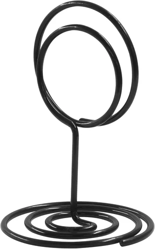Miniatura 5 de 12 soportes para números de mesa, soporte de tarjeta de lugar negro de 2 pulgadas, soporte de metal para mesa de recepción de boda, soporte