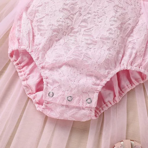 Miniatura 23 de Traje de bebé niña primer cumpleaños traje de encaje tul mameluco princesa tutú vestido de un año cumpleaños pastel Smash fotografía ropa