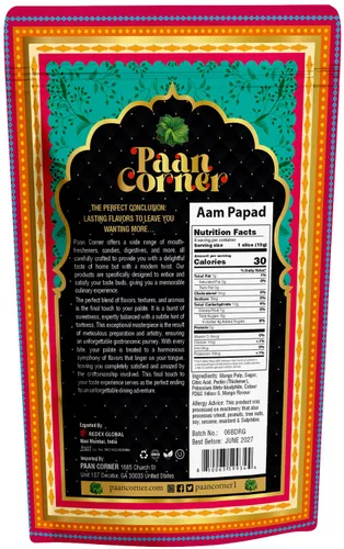 Miniatura 2 de Paan Corner Aam Papad, papada de mango, ingredientes limpios, 4.23 onzas
